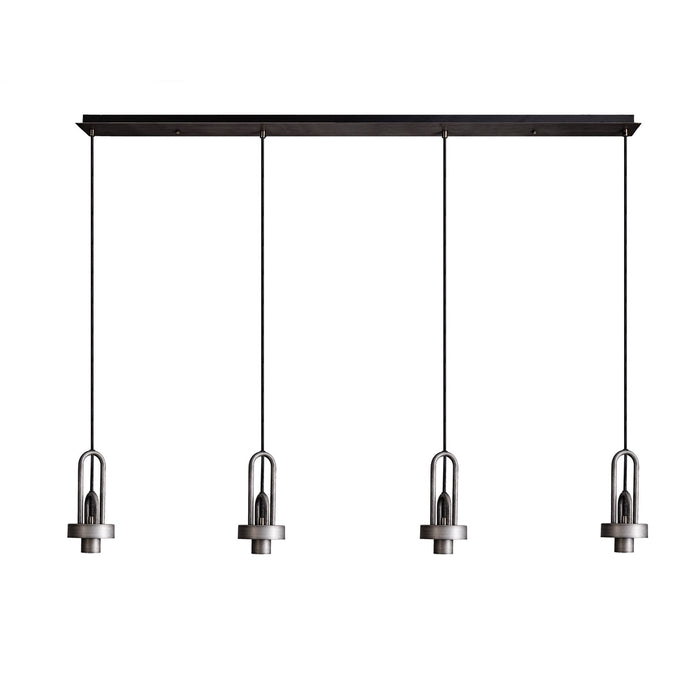 Nelson Lighting NL84429 Acme Linear Suspension Kit Aged Pewter/Matt Black