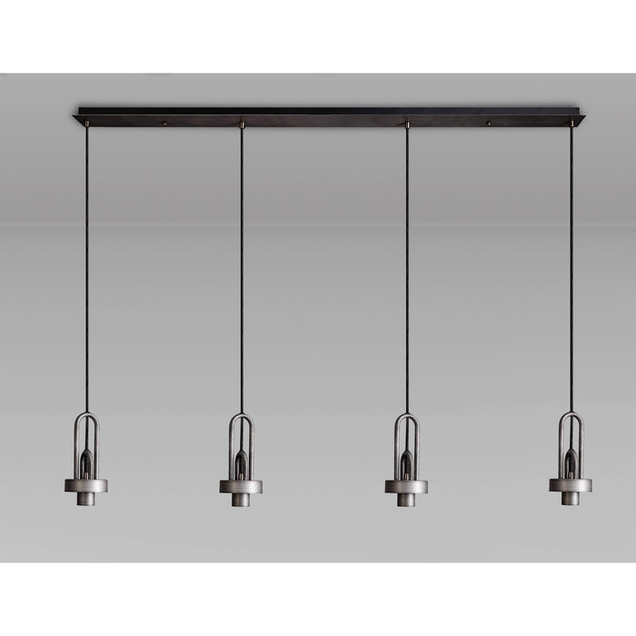 Nelson Lighting NL84429 Acme Linear Suspension Kit Aged Pewter/Matt Black