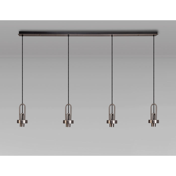 Nelson Lighting NL84439 Acme Linear Suspension Kit Antique Silver/Matt Black