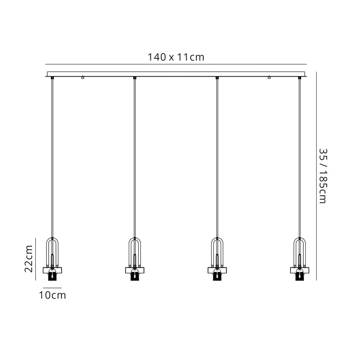 Nelson Lighting NL87749 Acme Linear Suspension Kit Matt Black