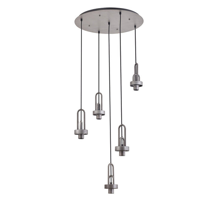 Nelson Lighting NL87979 Acme 2.5m Round Suspension Kit Aged Pewter / Matt Black