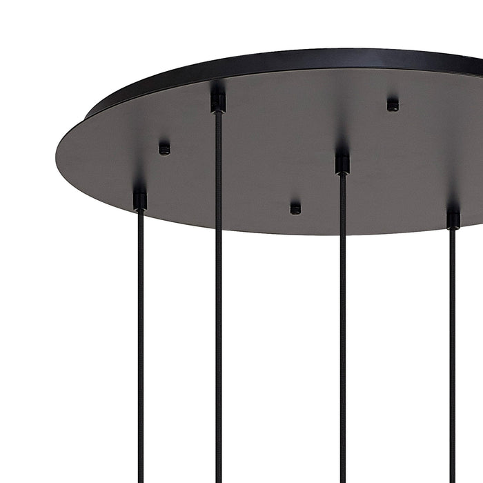 Nelson Lighting NLK00329 Acme 5 Light Round Pendant Matt Black Matt Black