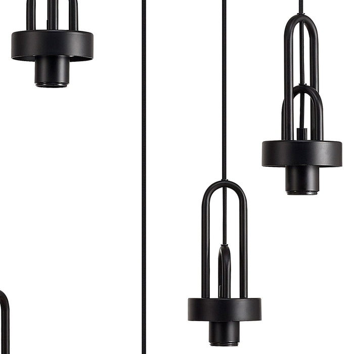 Nelson Lighting NLK00329 Acme 5 Light Round Pendant Matt Black Matt Black