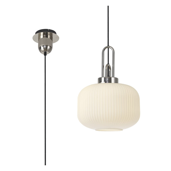 Nelson Lighting NLK05159 Acme 1 Light Pendant Polished Nickel Matt Black