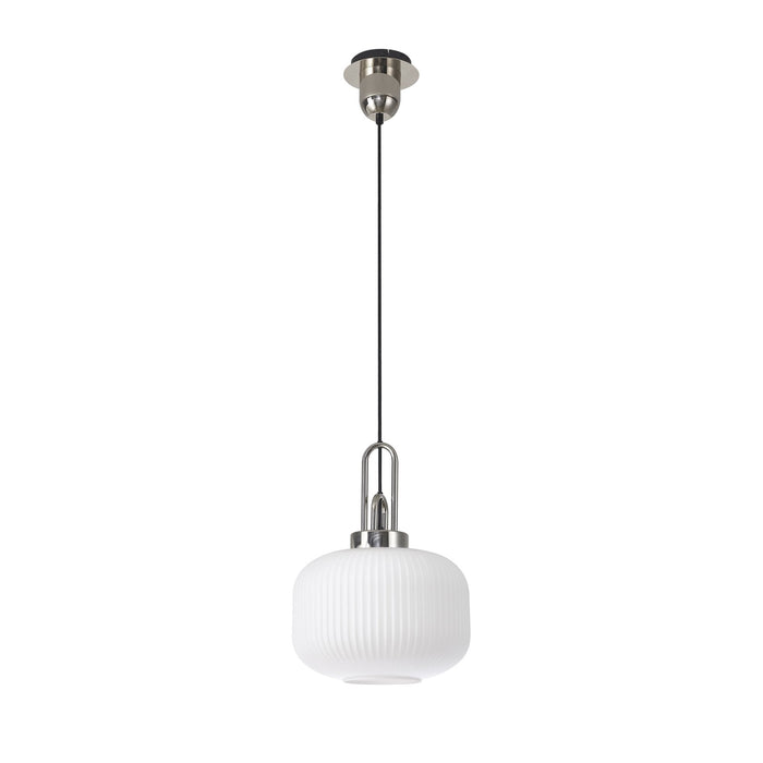 Nelson Lighting NLK05159 Acme 1 Light Pendant Polished Nickel Matt Black