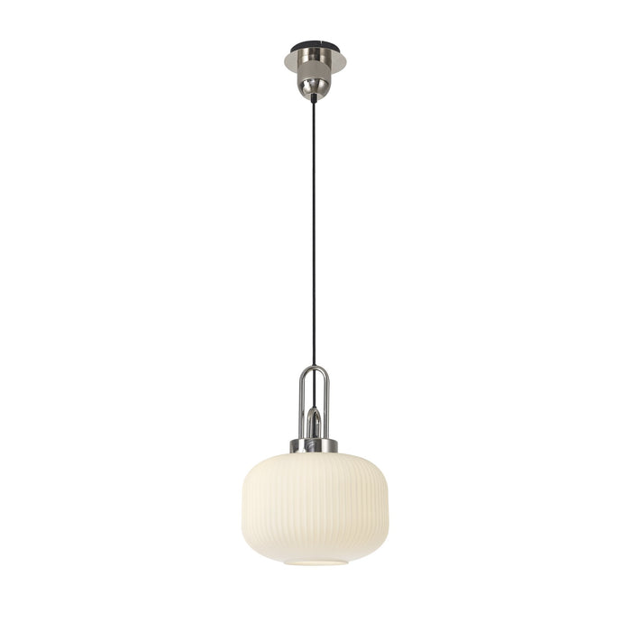 Nelson Lighting NLK05159 Acme 1 Light Pendant Polished Nickel Matt Black