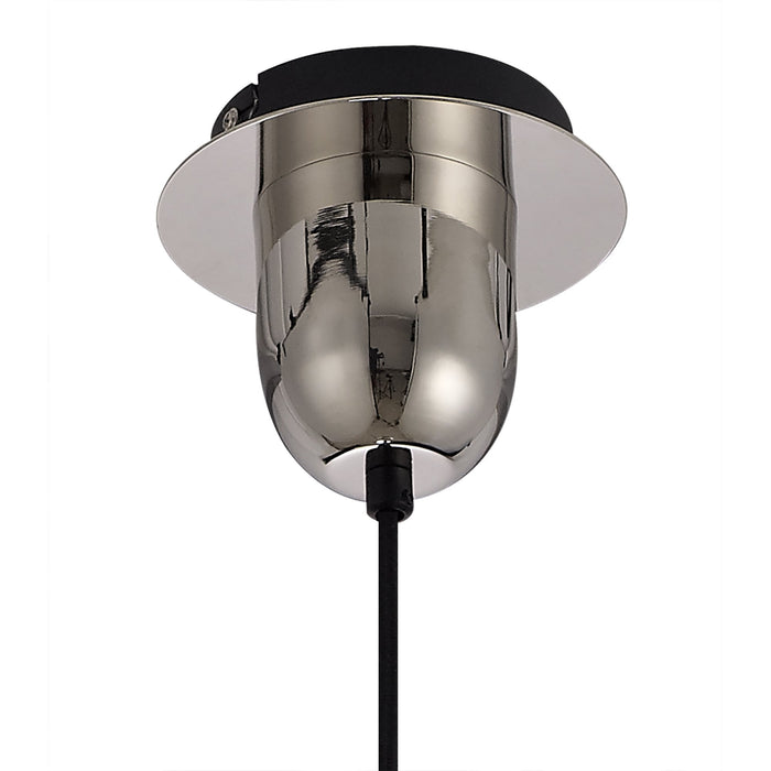 Nelson Lighting NLK05159 Acme 1 Light Pendant Polished Nickel Matt Black