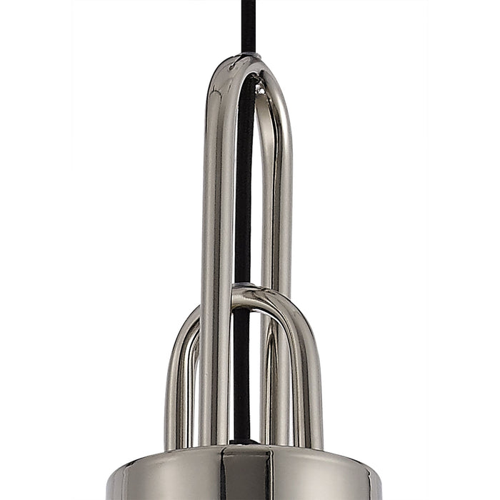 Nelson Lighting NLK05159 Acme 1 Light Pendant Polished Nickel Matt Black