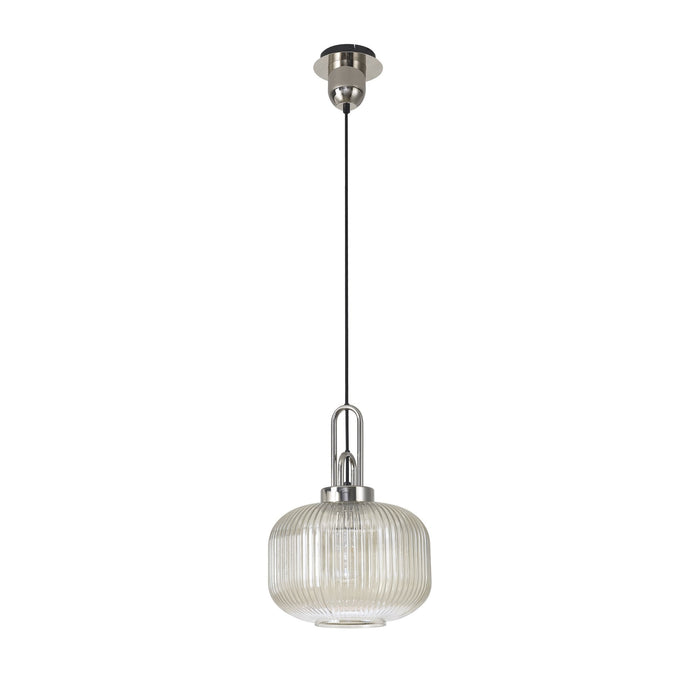 Nelson Lighting NLK05179 Acme 1 Light Pendant Polished Nickel Matt Black