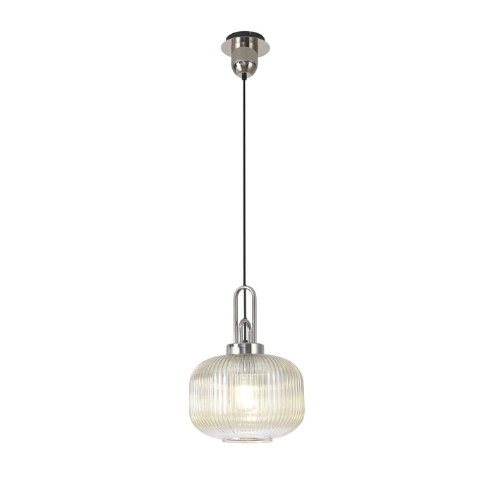 Nelson Lighting NLK05179 Acme 1 Light Pendant Polished Nickel Matt Black