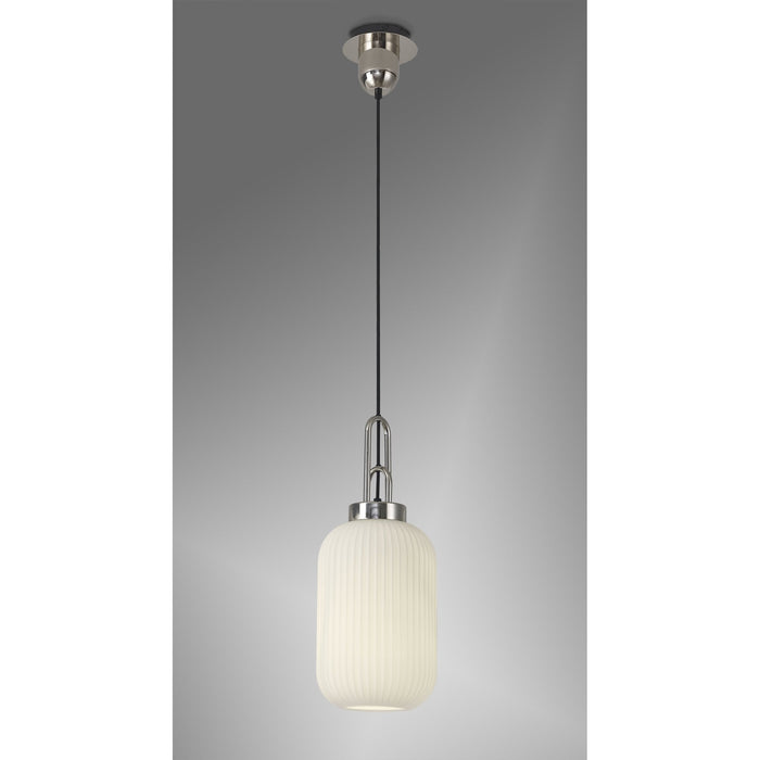 Nelson Lighting NLK05189 Acme 1 Light Pendant Polished Nickel Matt Black