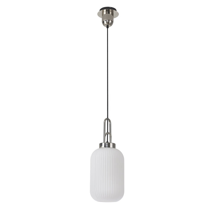 Nelson Lighting NLK05189 Acme 1 Light Pendant Polished Nickel Matt Black