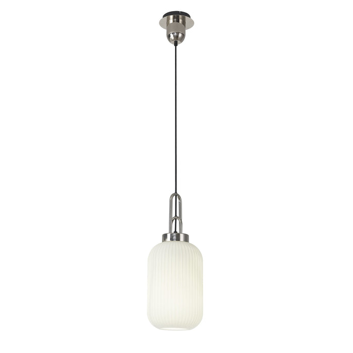 Nelson Lighting NLK05189 Acme 1 Light Pendant Polished Nickel Matt Black