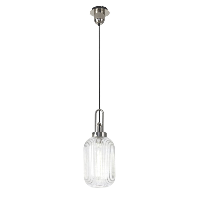 Nelson Lighting NLK05199 Acme 1 Light Pendant Polished Nickel Matt Black