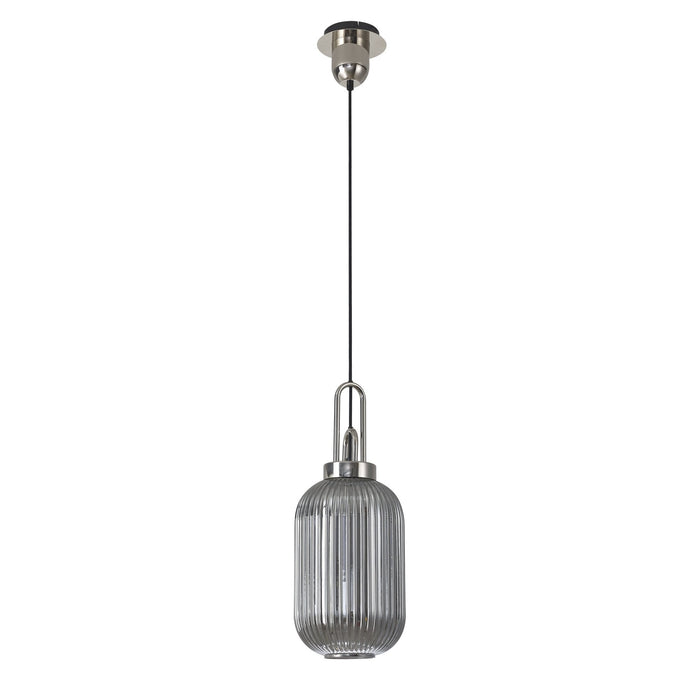 Nelson Lighting NLK05209 Acme 1 Light Pendant Polished Nickel Matt Black