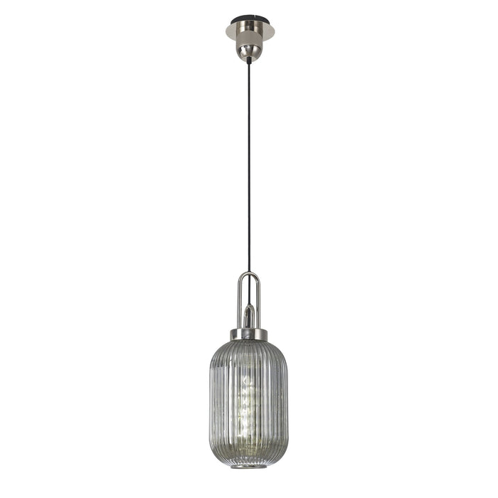 Nelson Lighting NLK05209 Acme 1 Light Pendant Polished Nickel Matt Black