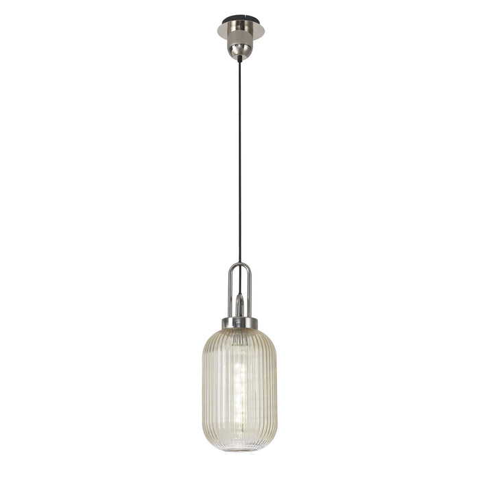 Nelson Lighting NLK05219 Acme 1 Light Pendant Polished Nickel Matt Black