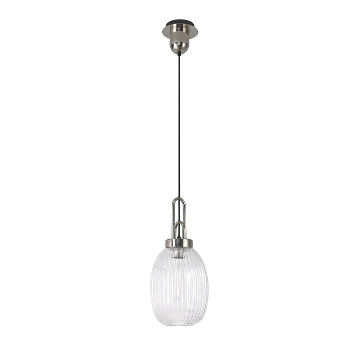 Nelson Lighting NLK05229 Acme 1 Light Pendant Polished Nickel Matt Black