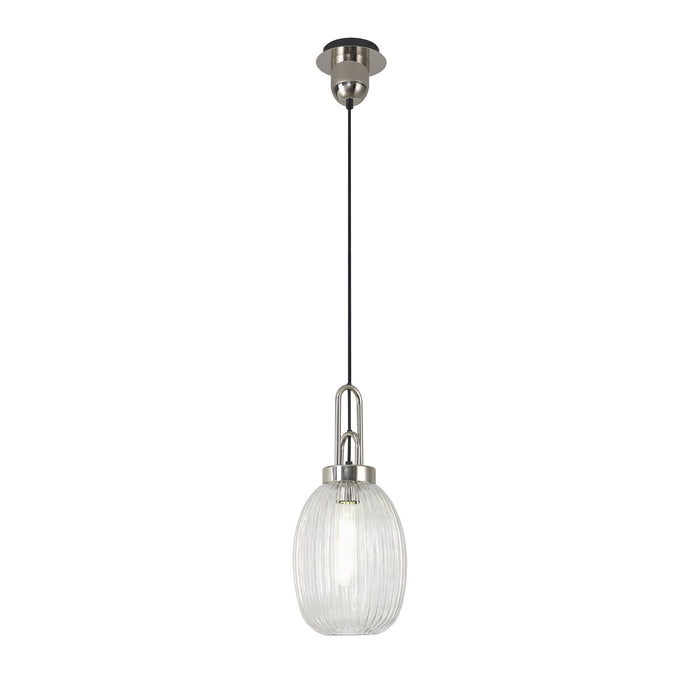 Nelson Lighting NLK05229 Acme 1 Light Pendant Polished Nickel Matt Black