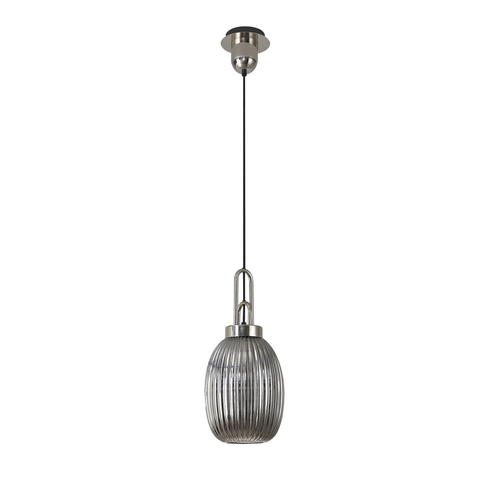 Nelson Lighting NLK05239 Acme 1 Light Pendant Polished Nickel Matt Black