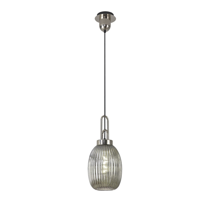 Nelson Lighting NLK05239 Acme 1 Light Pendant Polished Nickel Matt Black