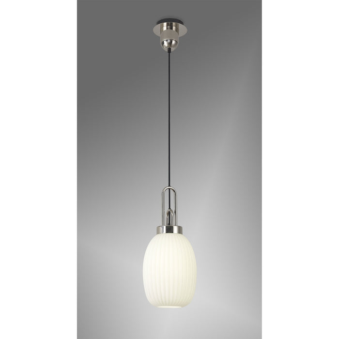 Nelson Lighting NLK05259 Acme 1 Light Pendant Polished Nickel Matt Black