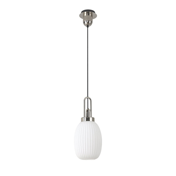 Nelson Lighting NLK05259 Acme 1 Light Pendant Polished Nickel Matt Black