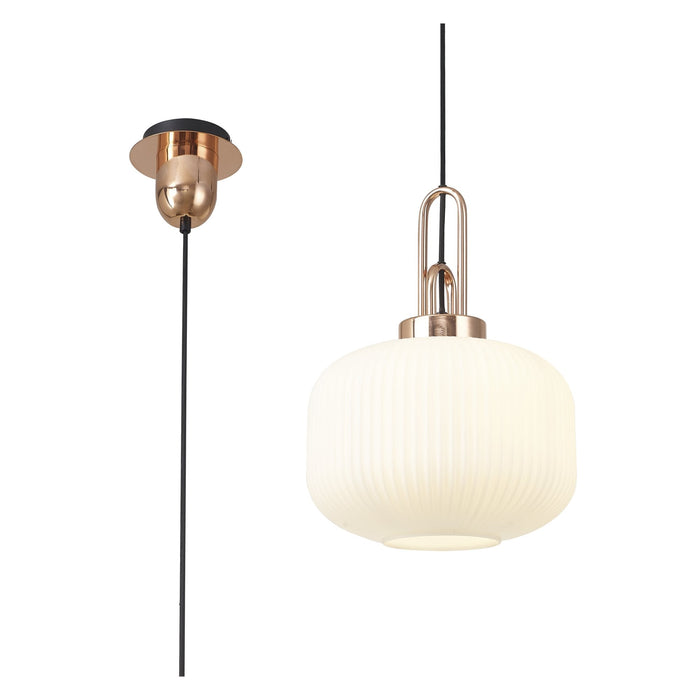 Nelson Lighting NLK05269 Acme 1 Light Pendant Copper Matt Black