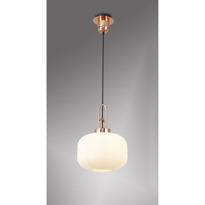 Nelson Lighting NLK05269 Acme 1 Light Pendant Copper Matt Black