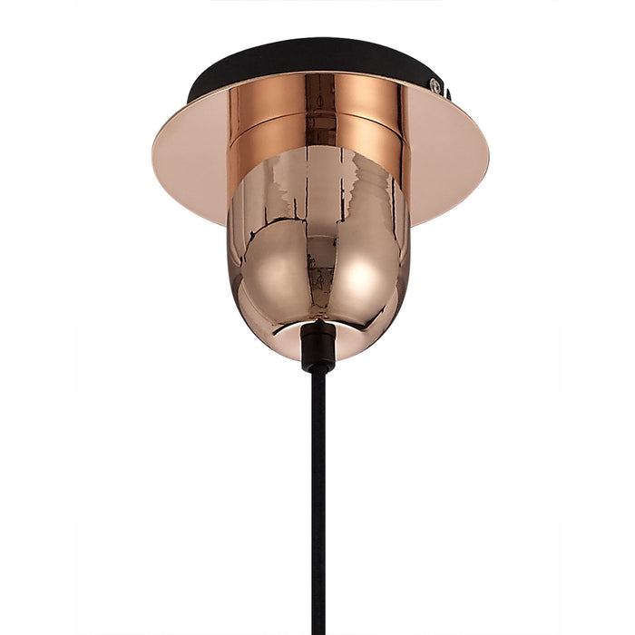 Nelson Lighting NLK05269 Acme 1 Light Pendant Copper Matt Black