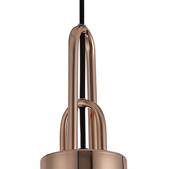 Nelson Lighting NLK05269 Acme 1 Light Pendant Copper Matt Black