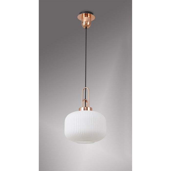 Nelson Lighting NLK05269 Acme 1 Light Pendant Copper Matt Black