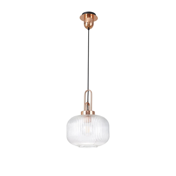 Nelson Lighting NLK05279 Acme 1 Light Pendant Copper Matt Black