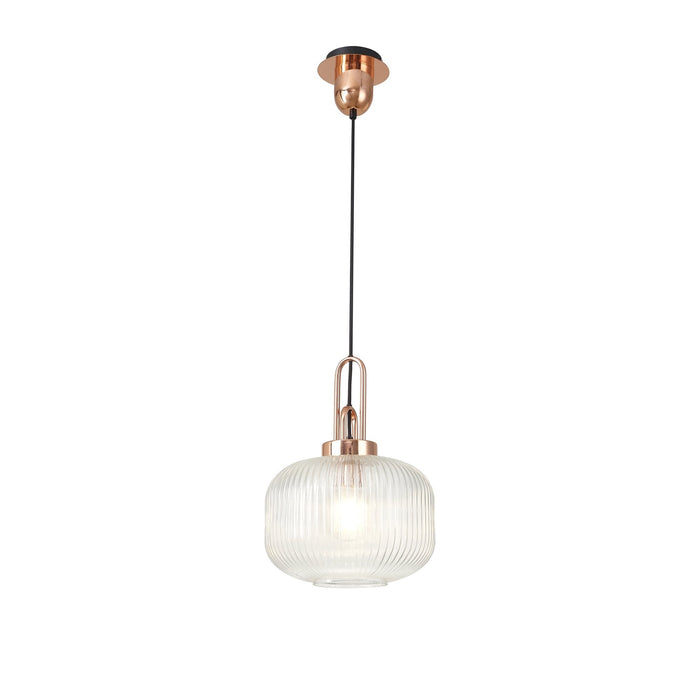 Nelson Lighting NLK05279 Acme 1 Light Pendant Copper Matt Black