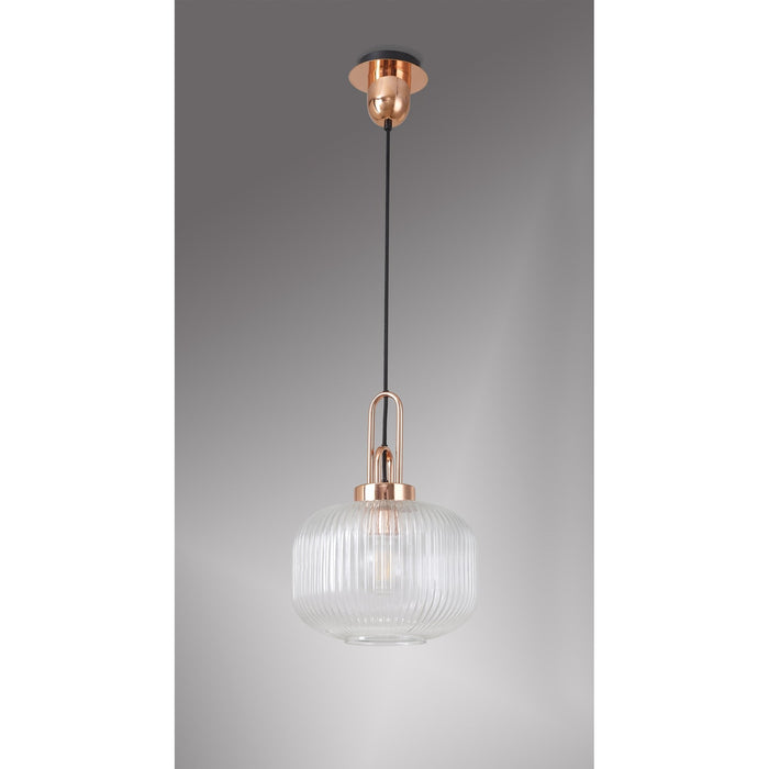 Nelson Lighting NLK05279 Acme 1 Light Pendant Copper Matt Black