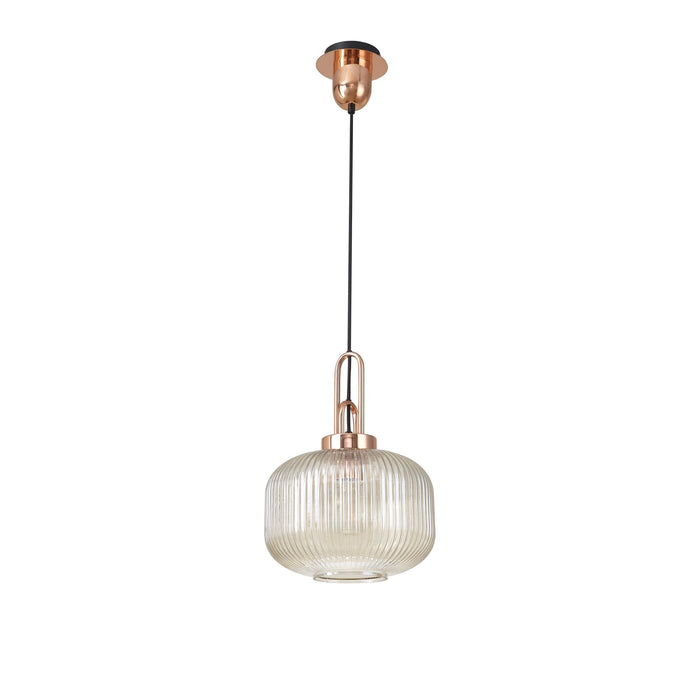 Nelson Lighting NLK05299 Acme 1 Light Pendant Copper Matt Black