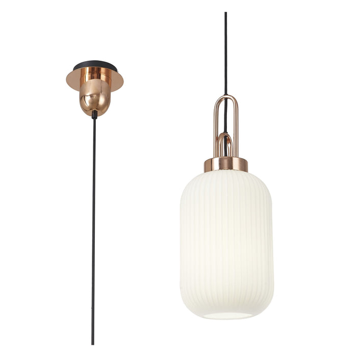 Nelson Lighting NLK05309 Acme 1 Light Pendant Copper Matt Black