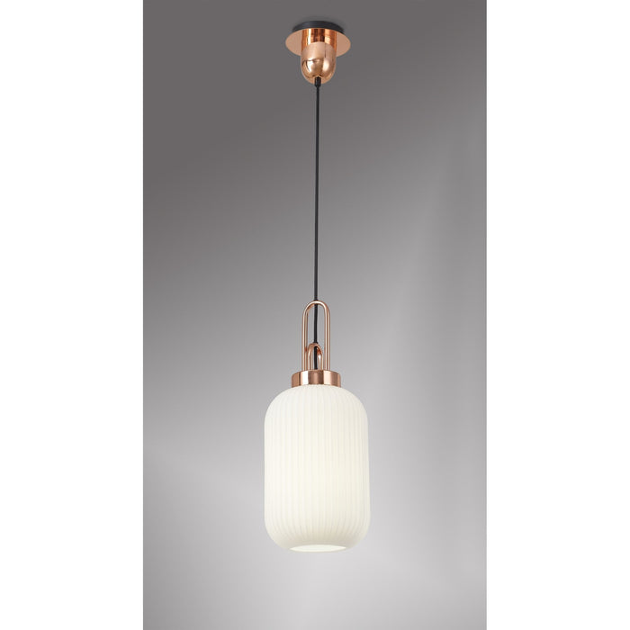 Nelson Lighting NLK05309 Acme 1 Light Pendant Copper Matt Black