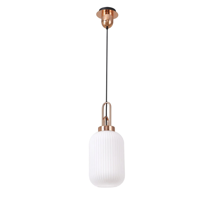 Nelson Lighting NLK05309 Acme 1 Light Pendant Copper Matt Black