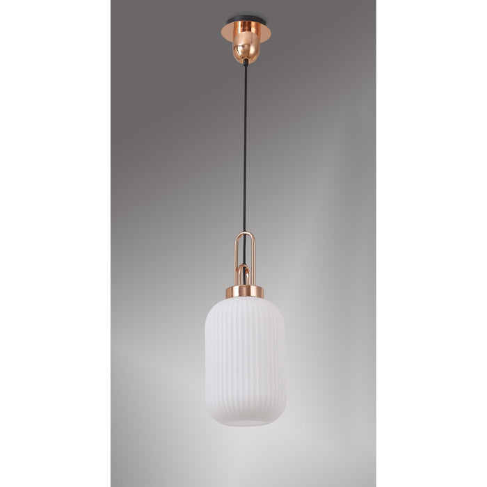 Nelson Lighting NLK05309 Acme 1 Light Pendant Copper Matt Black