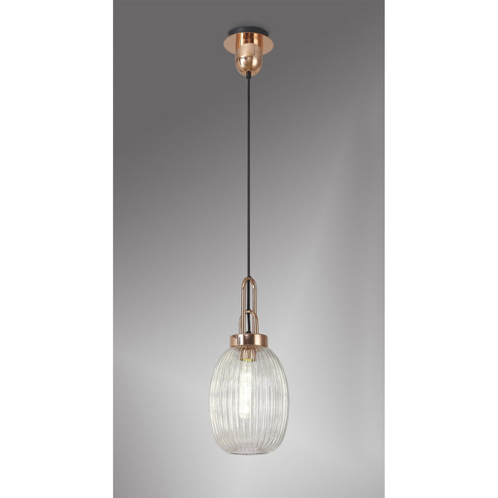 Nelson Lighting NLK05349 Acme 1 Light Pendant Copper Matt Black