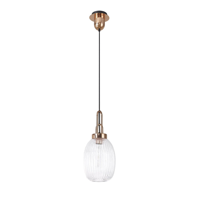 Nelson Lighting NLK05349 Acme 1 Light Pendant Copper Matt Black