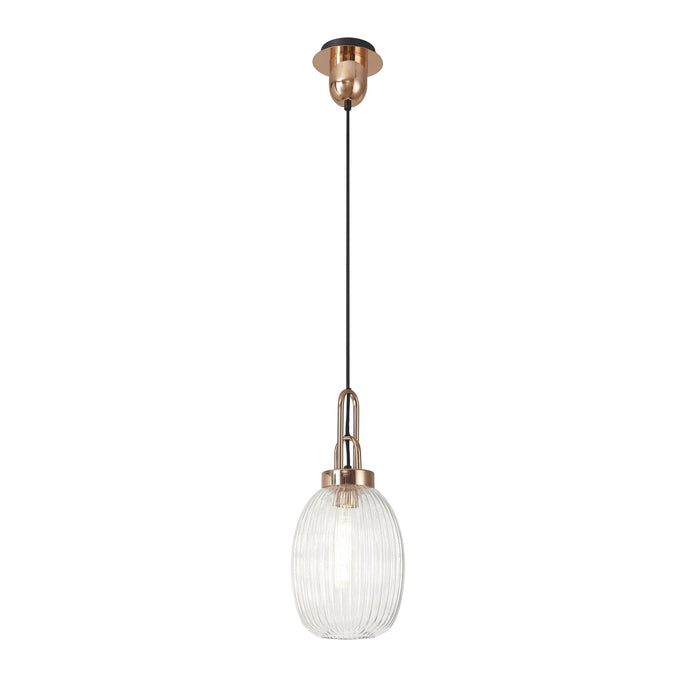 Nelson Lighting NLK05349 Acme 1 Light Pendant Copper Matt Black