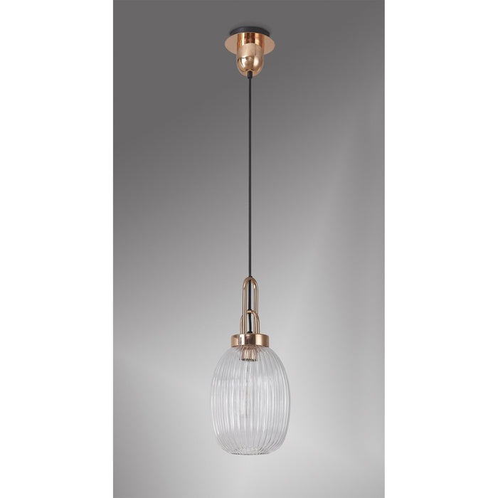 Nelson Lighting NLK05349 Acme 1 Light Pendant Copper Matt Black