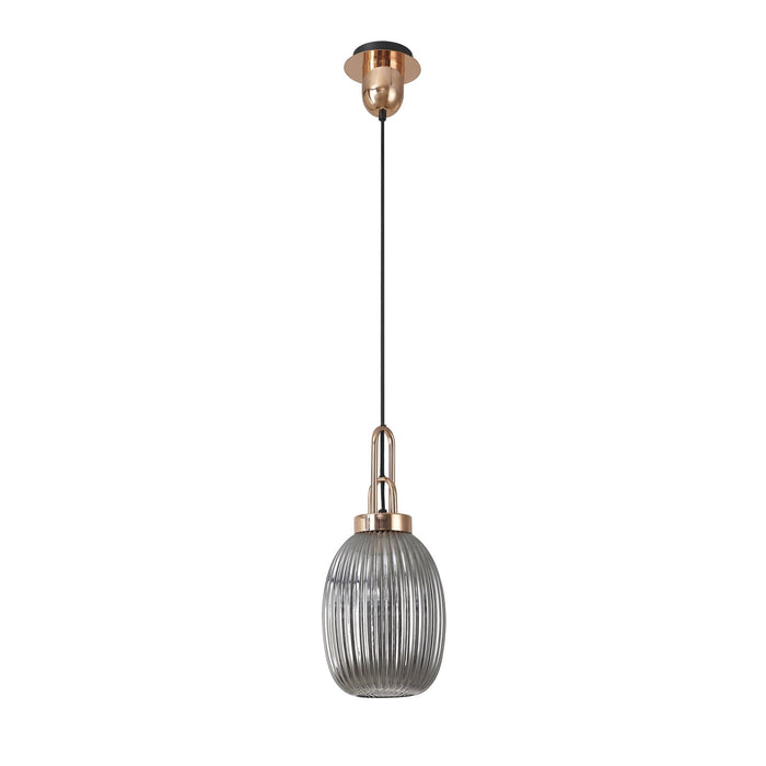 Nelson Lighting NLK05359 Acme 1 Light Pendant Copper Matt Black