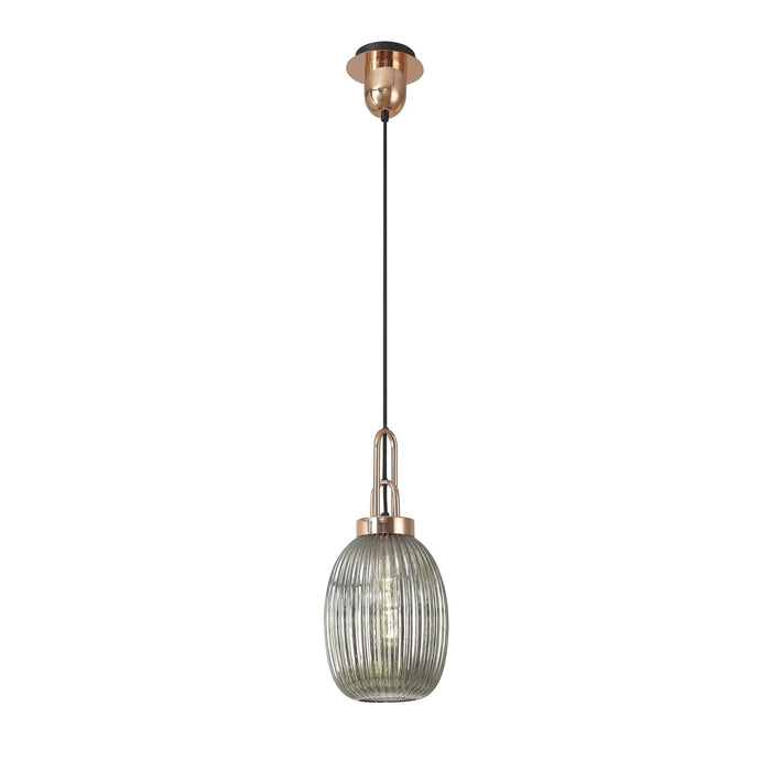 Nelson Lighting NLK05359 Acme 1 Light Pendant Copper Matt Black