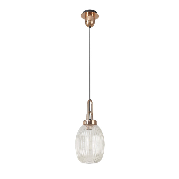 Nelson Lighting NLK05369 Acme 1 Light Pendant Copper Matt Black