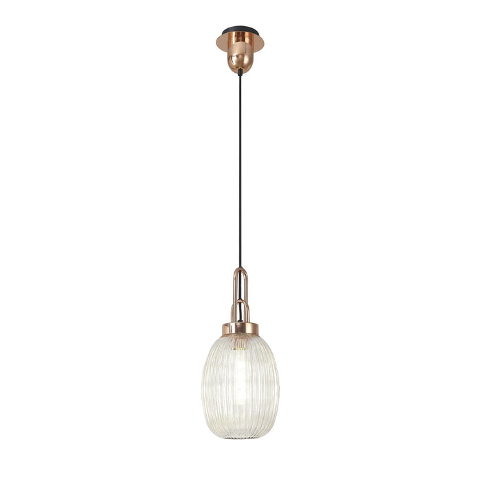 Nelson Lighting NLK05369 Acme 1 Light Pendant Copper Matt Black