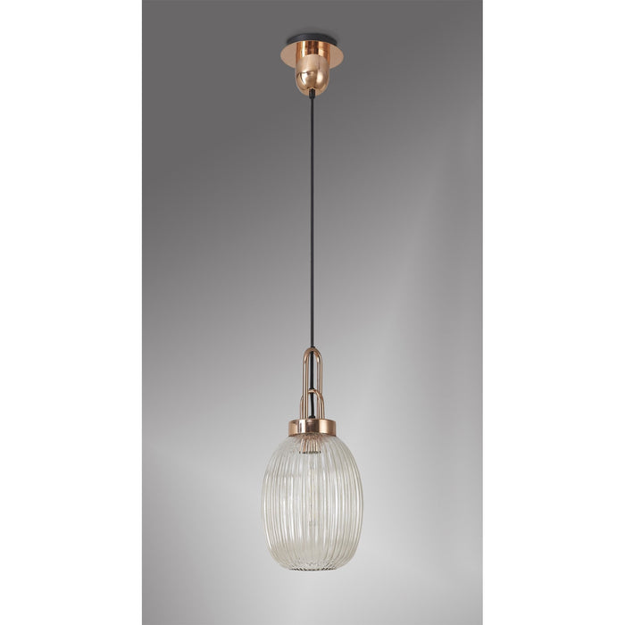 Nelson Lighting NLK05369 Acme 1 Light Pendant Copper Matt Black