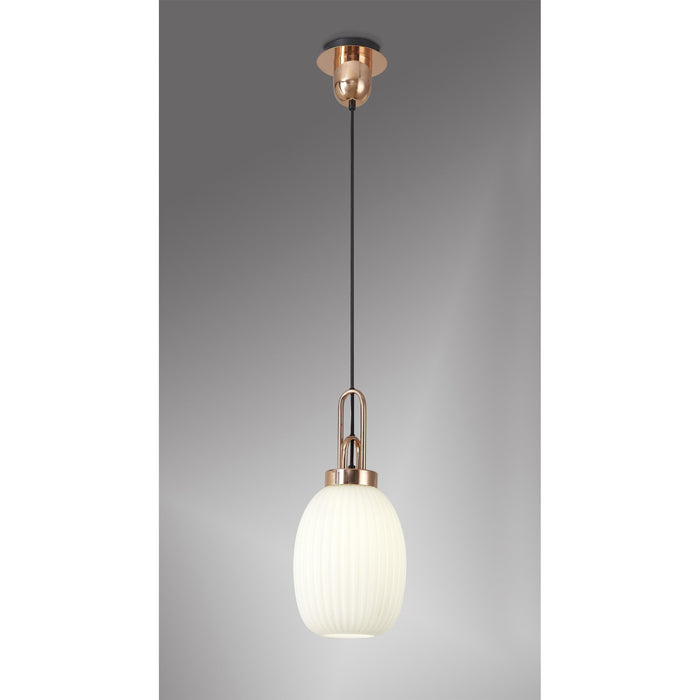 Nelson Lighting NLK05379 Acme 1 Light Pendant Copper Matt Black